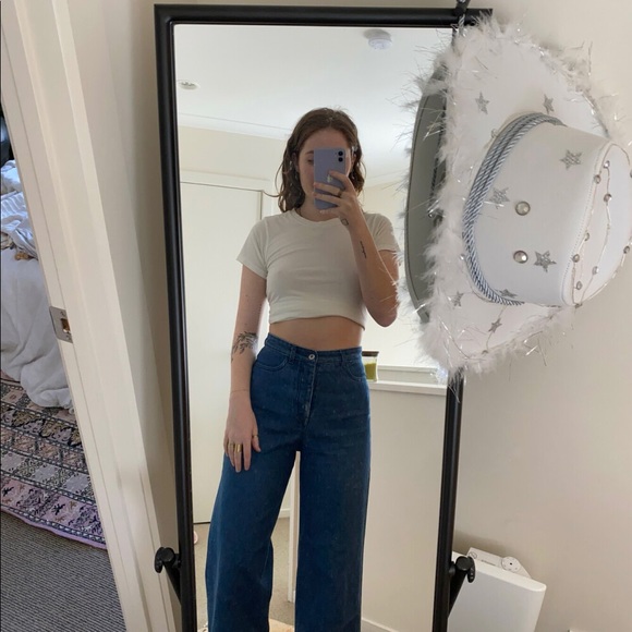 Mid wash denim wide leg jean - Picture 2 of 3